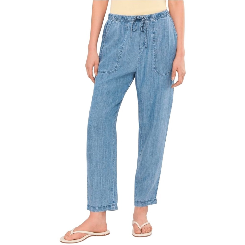 Splendid Size XS Angie Indigo Pants Wide Leg 100% Lyocell Chambray Pull On Class